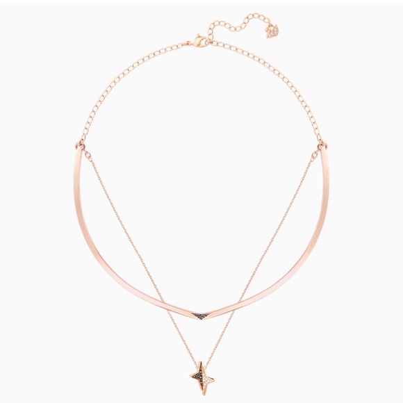 Swarovski Halve Black Rose-Gold Necklace